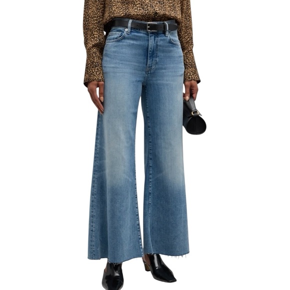 Frame Le Palazzo Crop Wide Leg High Rise Casual Denim Jeans Women’s 30 - Picture 2 of 16